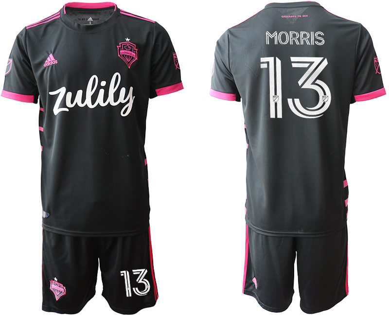 Men 2020-2021 club Seattle Sounders away #13 black Soccer Jerseys